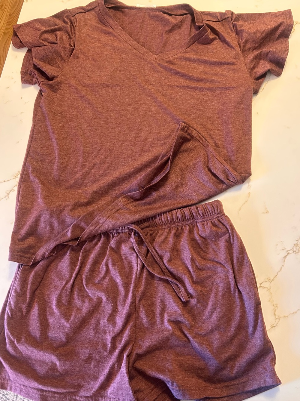 Everyday V-Neck Short Sleeve Pajama Set - Mauve